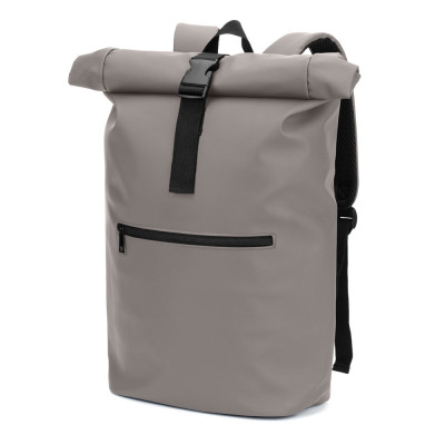 PORTLAND. A mochila roll top em PU com bolso para computador portátil 16